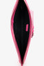 Burberry Prorsum Hot Pink Patent Buckle Detail 'Bridle' Long Zip Clutch with Strap