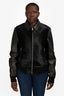 Alexander McQueen Black Ponyhair/Leather Bomber Jacket Size 48 Mens