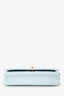 Pre-Loved Chanel™ Light Blue Leather Quilted CC Pearl Crush Wallet On Chain