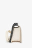 Pre-Loved Chanel™ 2015-16 White Quilted Lambskin Leather Old Medium Boy Bag