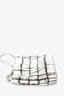 Saint Laurent Silver Tone Crystal Logo Micro Evening Bag