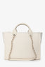 Pre-Loved Chanel™ Beige Canvas Small Deauville Shopping Tote with Pouch