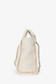 Pre-Loved Chanel™ Beige Canvas Small Deauville Shopping Tote with Pouch