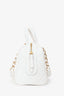 Pre-Loved Chanel™ White Caviar Leather Bowling Bag With Gold Hardware