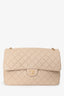 Pre-Loved Chanel™ Beige Calfskin Leather Airline XXL Single Flap Bag