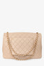 Pre-Loved Chanel™ Beige Calfskin Leather Airline XXL Single Flap Bag