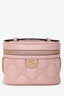 Gucci Pink Leather Matelasse GG Vanity Mini Top Handle Bag