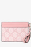 Gucci Pink Coated Canvas/Leather Card Holder