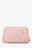 Gucci Pink Leather Logo Zip Wallet With Keychain