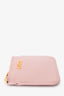 Gucci Pink Leather Logo Zip Wallet With Keychain