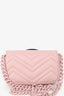 Gucci Perfect Pink Leather Chevron Quilted Super Mini GG Marmont Belt Bag