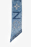 Louis Vuitton Blue/White Silk Logo Twilly
