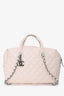 Pre-Loved Chanel™ 2015/16 Pink Leather Quilted 'Feather Weight' Bowling Bag