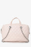 Pre-Loved Chanel™ 2015/16 Pink Leather Quilted 'Feather Weight' Bowling Bag