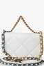 Pre-Loved Chanel™ White Quilted 'Chanel 19' Wallet On Chain with Two Tone Hardware