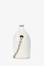 Pre-Loved Chanel™ White Caviar Leather Small Quilted Hobo with Removable Chain