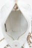 Pre-Loved Chanel™ White Caviar Leather Small Quilted Hobo with Removable Chain