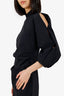 Chiara Boni Black Ruched Puff Sleeve Dress Size 42