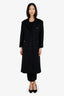 Gucci Black Wool GG Buttoned Coat Size 40