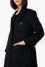 Gucci Black Wool GG Buttoned Coat Size 40