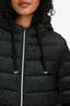 Herno Black Sparkled 3/4 sleeve Hooded Puffed Jacket Size 38