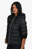 Herno Black Sparkled 3/4 sleeve Hooded Puffed Jacket Size 38