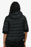 Herno Black Sparkled 3/4 sleeve Hooded Puffed Jacket Size 38