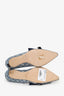 Jimmy Choo Blue Denim Logo Bow Detail Heels Size 38