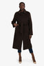 Max Mara Brown Wool Belted Coat Size 10