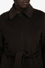 Max Mara Brown Wool Belted Coat Size 10