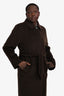 Max Mara Brown Wool Belted Coat Size 10