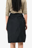 Prada Vintage Black Nylon Ruched Skirt Size 44