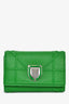 Christian Dior Green Leather Diorama Compact Wallet