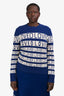Gucci Blue/White Wool 'Loved' Long Sleeve Crewneck Sweater Size S
