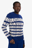 Gucci Blue/White Wool 'Loved' Long Sleeve Crewneck Sweater Size S