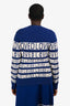 Gucci Blue/White Wool 'Loved' Long Sleeve Crewneck Sweater Size S