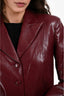 Meshki Burgundy Vegan Leather Cropped Blazer M