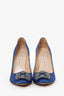 Manolo Blahnik Blue Satin Hangisi Heels Size 39