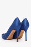 Manolo Blahnik Blue Satin Hangisi Heels Size 39