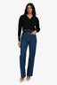 Acne Studios Blue Denim High Rise Wide Leg Jeans Size 26