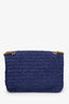 Saint Laurent Blue Raffia 'Niki' Medium Shoulder Bag
