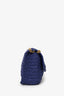 Saint Laurent Blue Raffia 'Niki' Medium Shoulder Bag