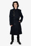 Burberry 2024 Black Cotton/Wool-Lined Long Trench Coat Size 48