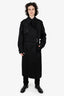 Burberry 2024 Black Cotton Double Breasted Belted Long Trench Coat Size 50