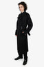 Burberry 2024 Black Cotton Double Breasted Belted Long Trench Coat Size 50
