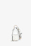 Prada White Leather 'Re-Edition 2002' Medium Shoulder Bag with Chain