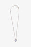 Van Cleef & Arpels 18K White Gold Chalcedony Vintage Alhambra Pendant Necklace