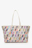 Fendi White/Multicolour Zucca Spalmati Roll Tote