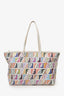 Fendi White/Multicolour Zucca Spalmati Roll Tote