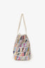Fendi White/Multicolour Zucca Spalmati Roll Tote